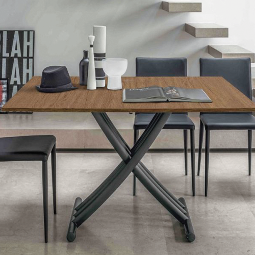 Coffee table transformed into dining table