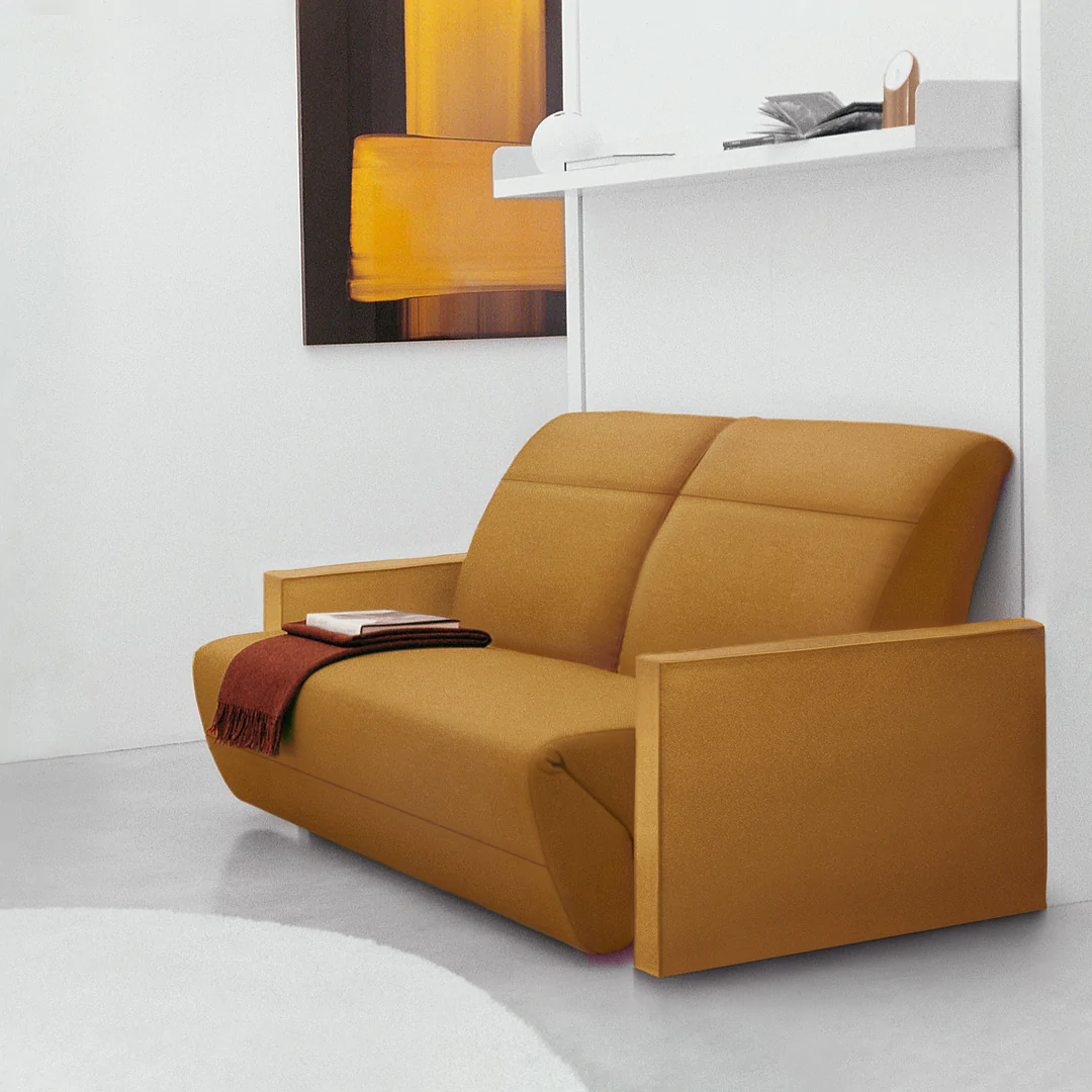 Murphy bed with sofa, leg rest