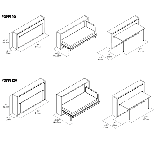 Kali Poppi Desk Wall Bed