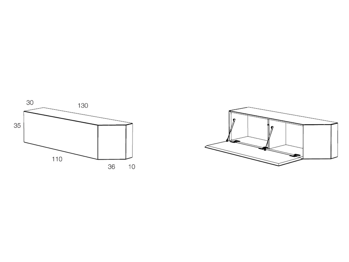 Isometric drawing of canto wall containers