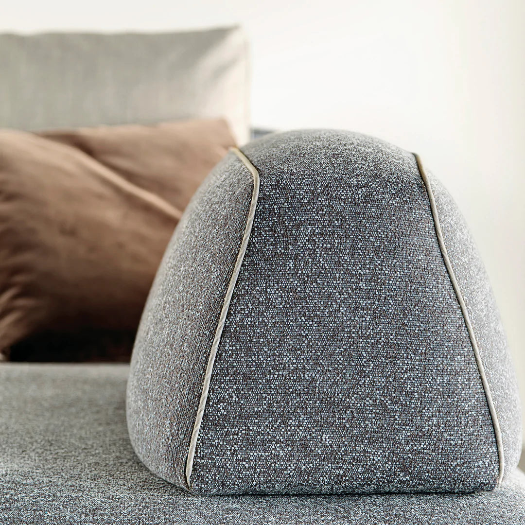 Close up of movable backrest on sofa.