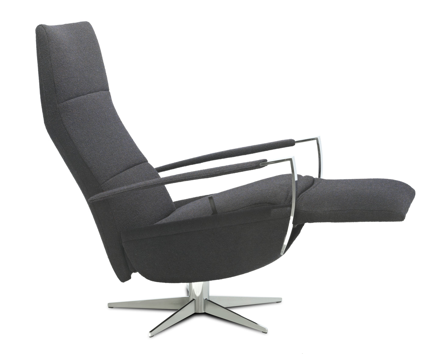 Leather recliner with footrest.