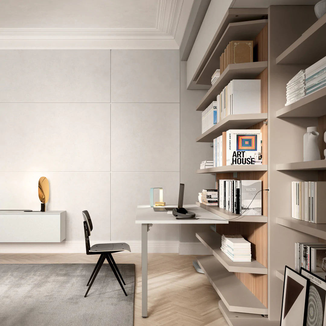 CLEI LGM Tavolo bookshelf wall bed with tip up desk - closed with desk open