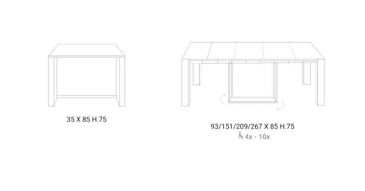 Size secifcations of the A4 console, 35 x 85 x 75cm.