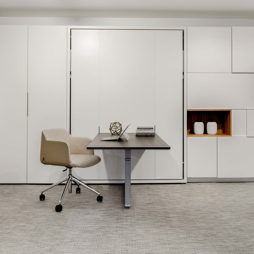 Clei Ulisse Dining  wall bed with integrated dining table. Closed and used as a desk.