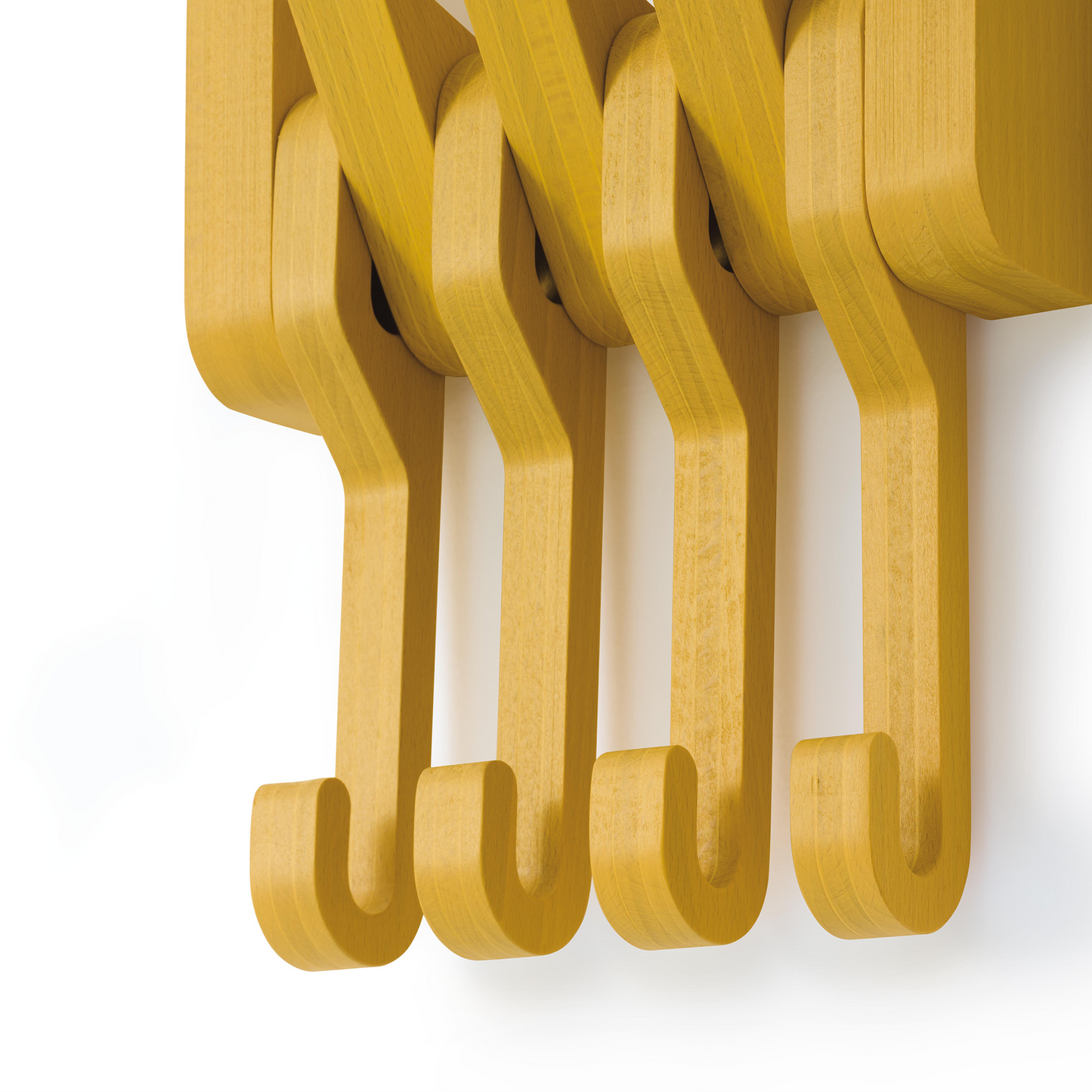 Close up of wooden wall hook.