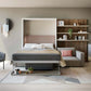 Queen wall bed with sectional sofa - open
