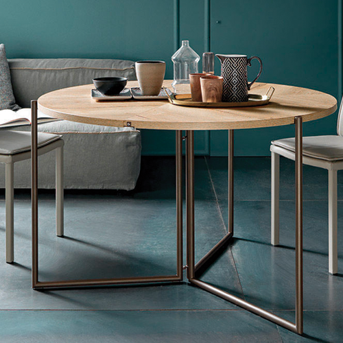 Dining table set up in living room