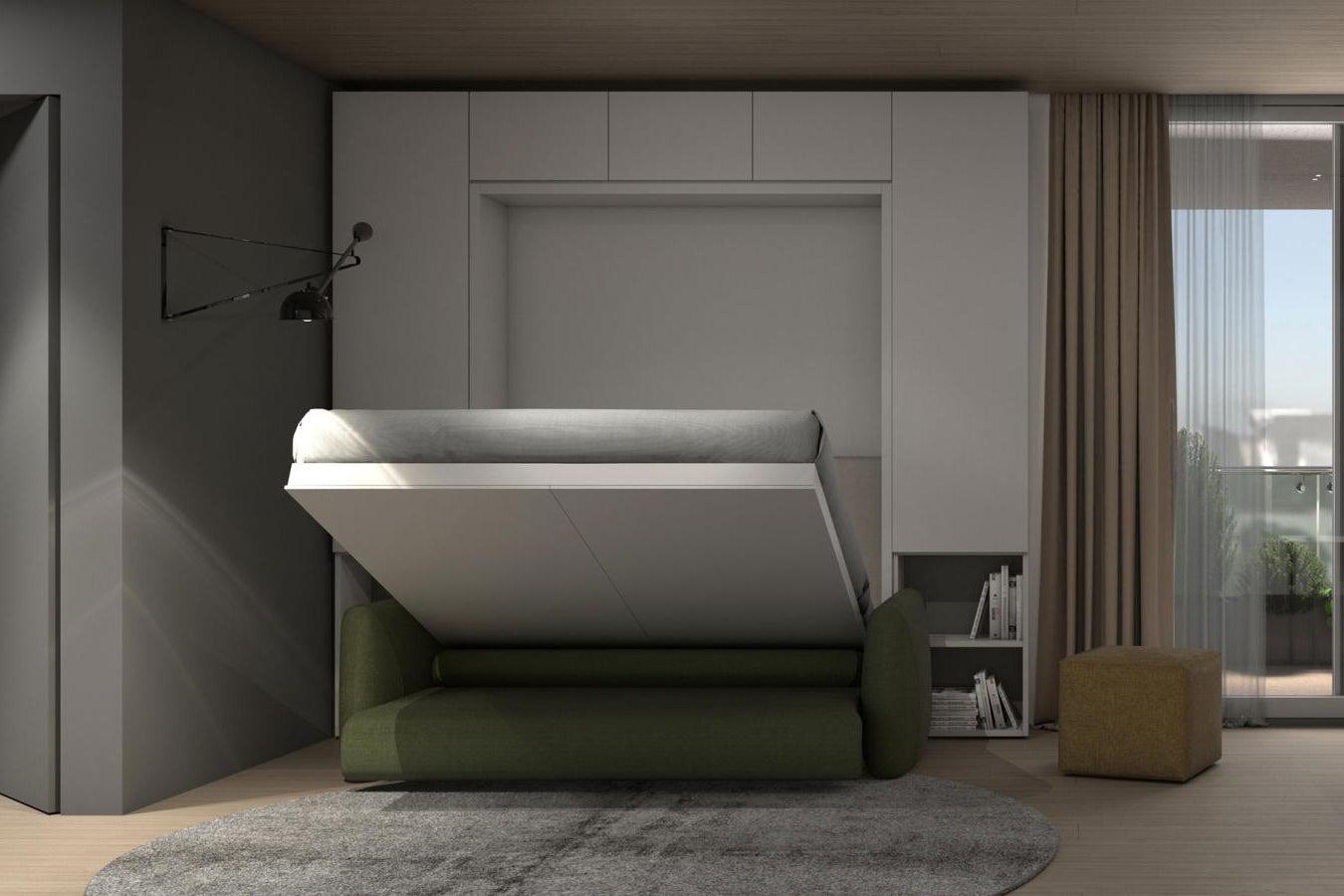 Close up of wall bed opening