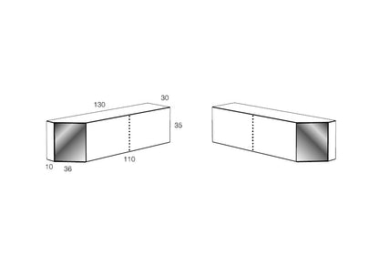 Isometric drawing of wall mounted containers