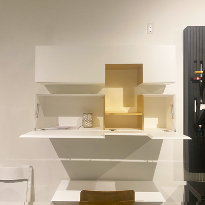 Wall mounted cabinet open