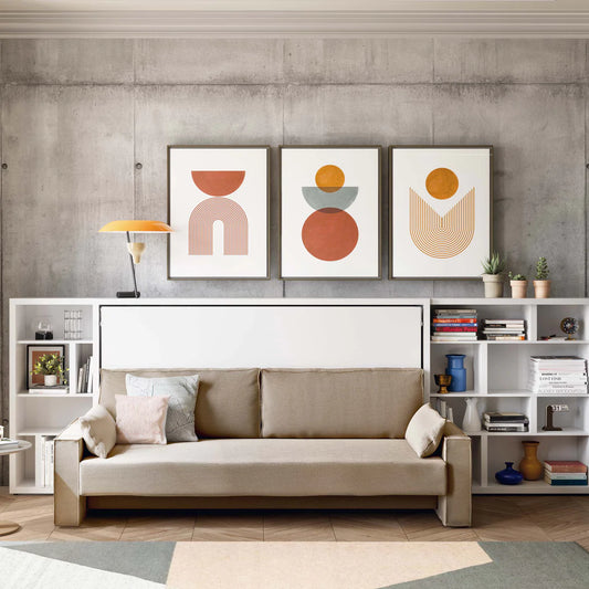 Twin murphy discount bed with couch