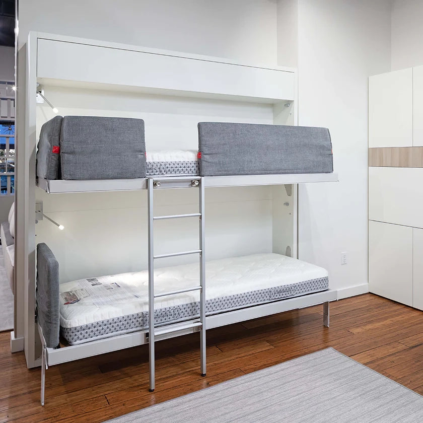 CLEI Kali Duo - single horizontal wall bunk bed closed