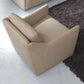 Small footprint armchair with low back.