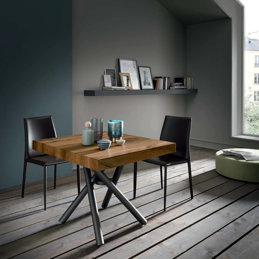 Brooklyn transforming table in dining position. 