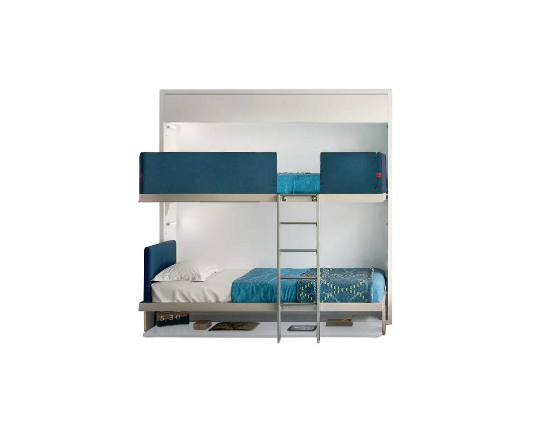 CLEI Kali Duo Board - horizontal wall bunk bed with desk open