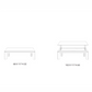 Metrino coffee table technical drawing with dimensions.