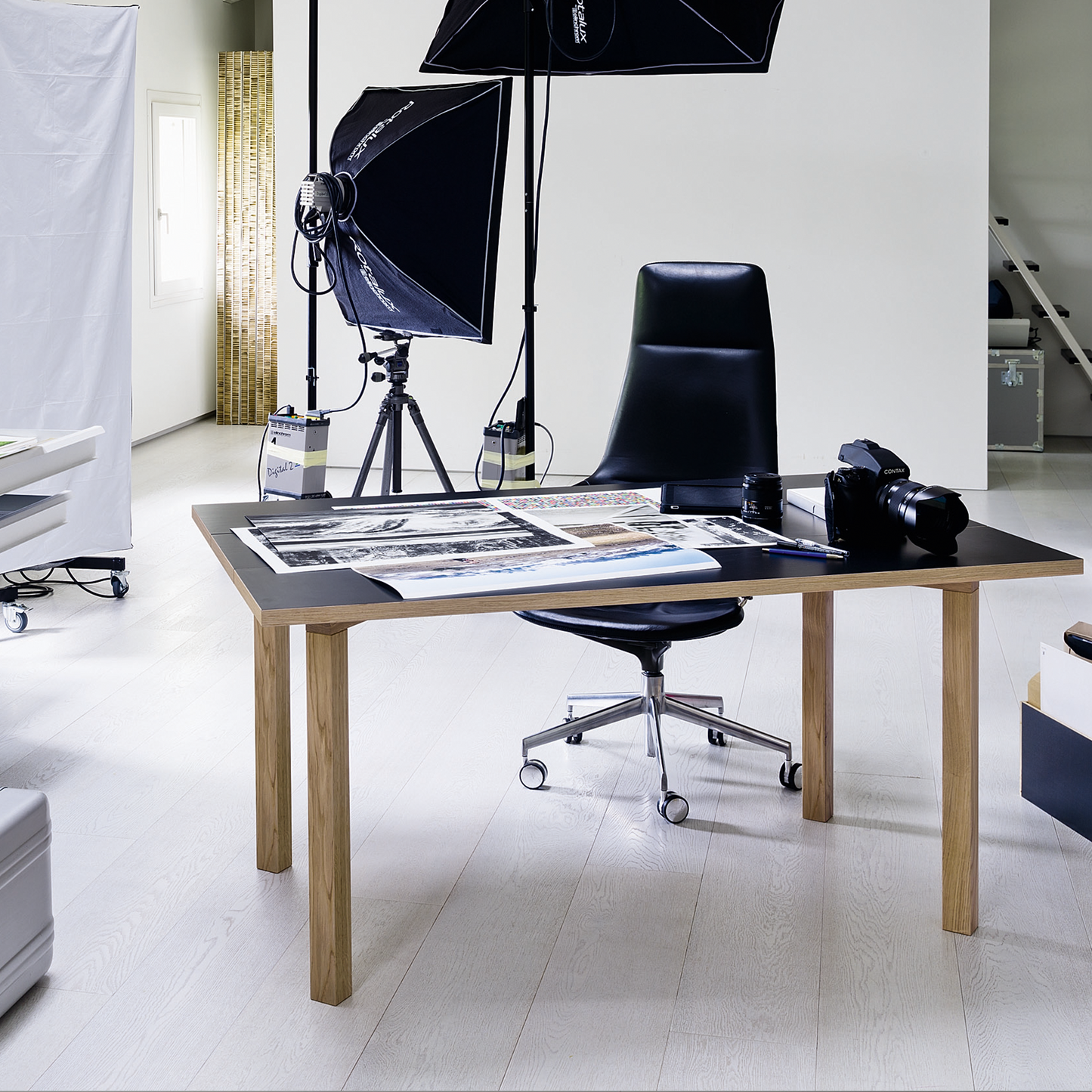 Console table extended to be used as a desk.