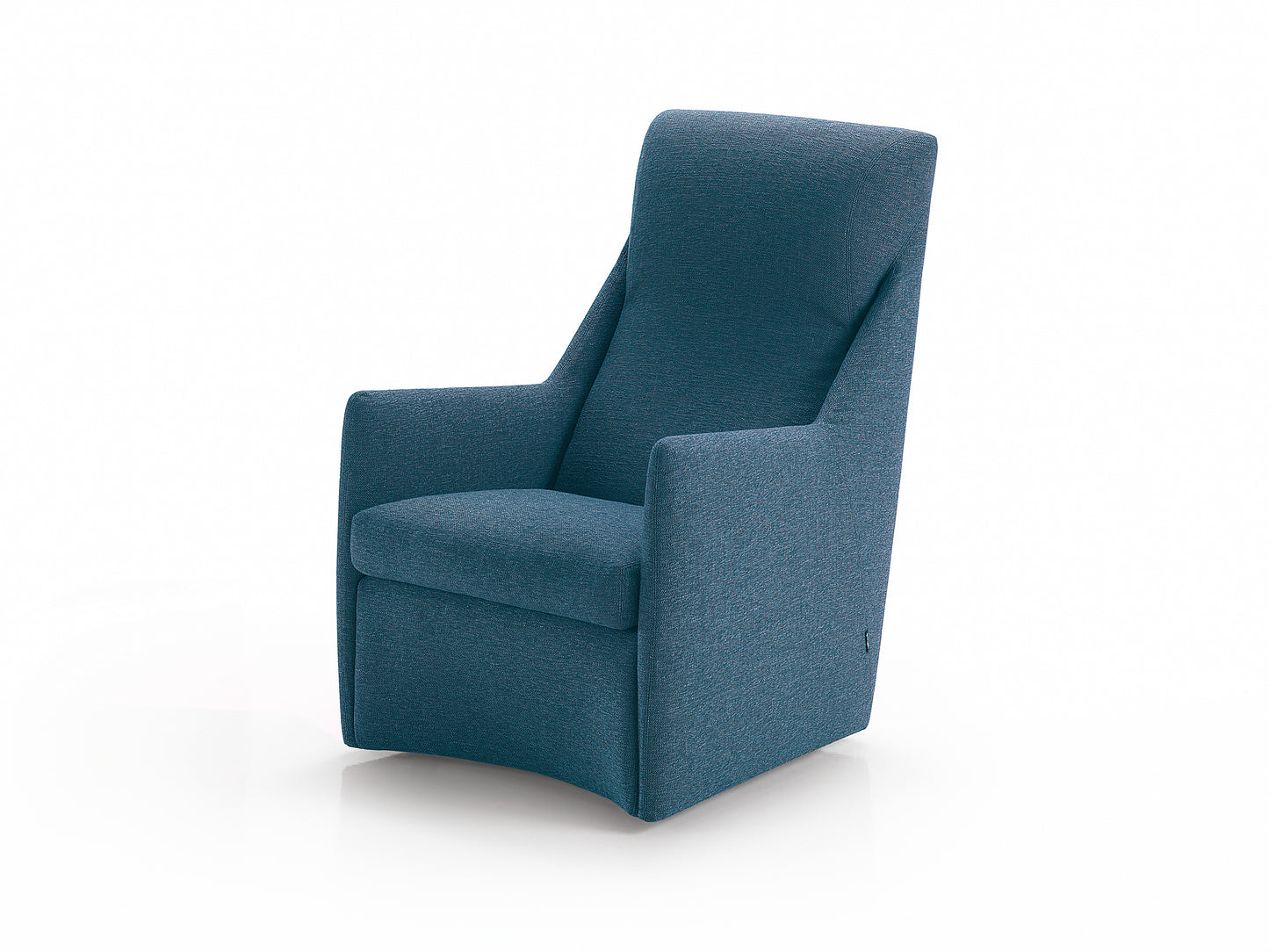 Small footprint armchair with high back.