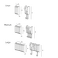 Wall hooks technical drawing with dimensions.